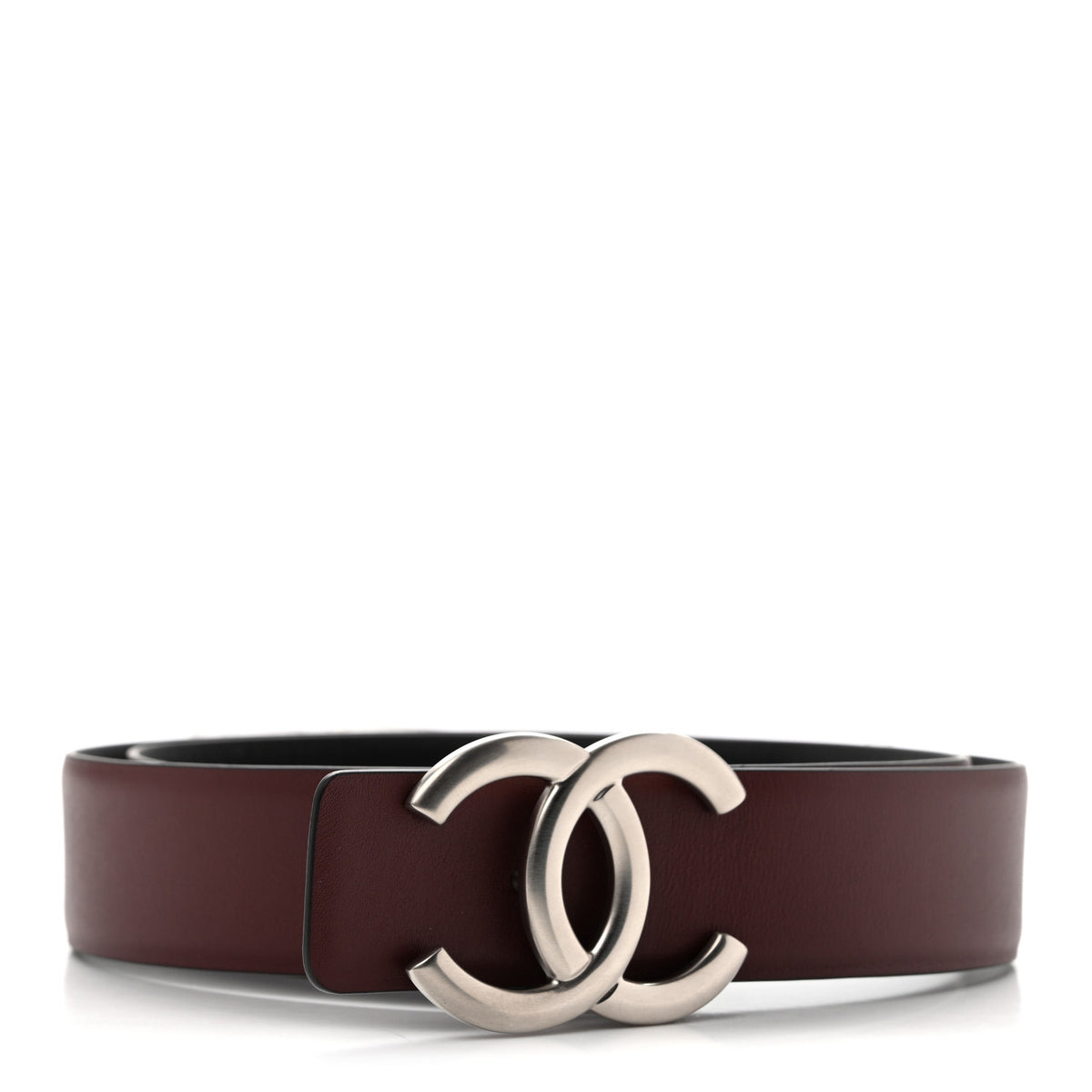 Calfskin CC Reversible Belt 70 Black Burgundy