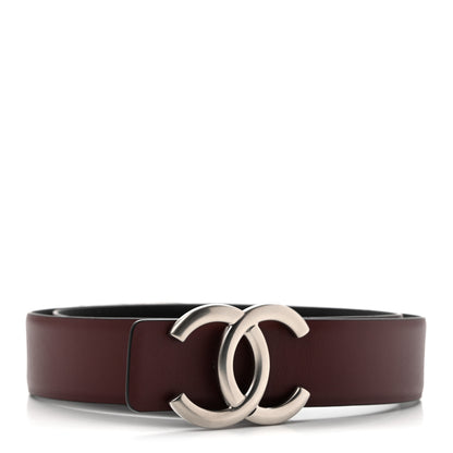 Chanel Calfskin CC Reversible Belt 70 Black Burgundy 2 of 8