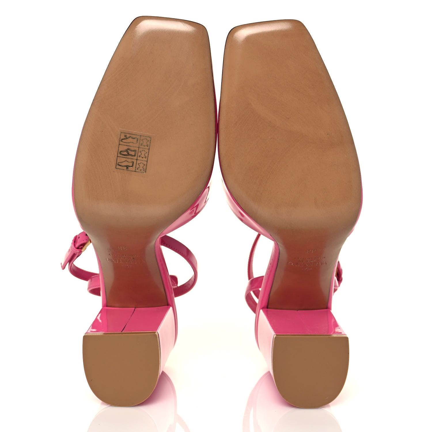 Valentino Garavani Patent One Stud Ankle Strap 90mm Block Heel Pumps 38 Feminine Pink 5 of 8