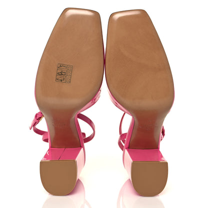 Valentino Garavani Patent One Stud Ankle Strap 90mm Block Heel Pumps 38 Feminine Pink 5 of 8