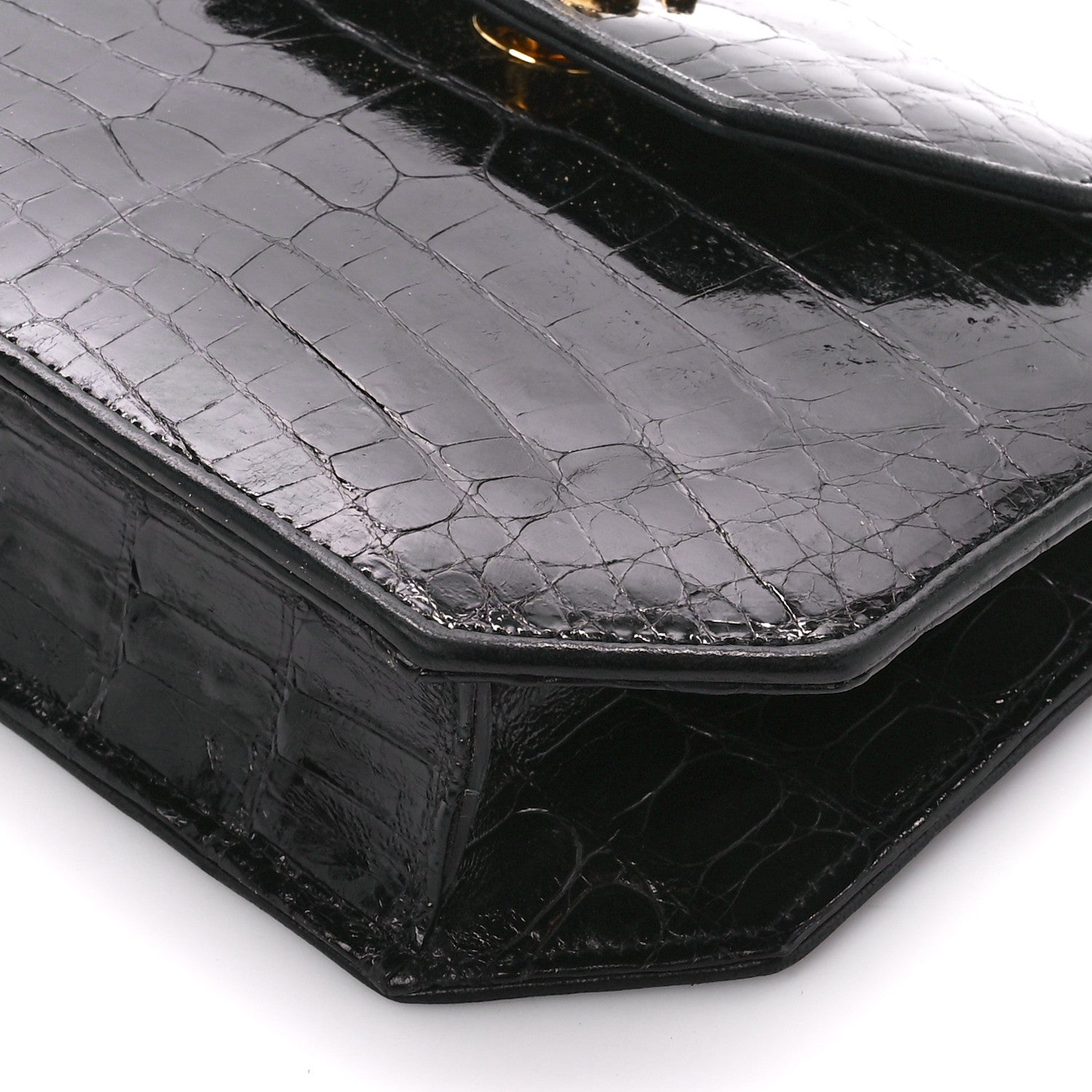 Chanel Shiny Crocodile Flap Black 13 of 13