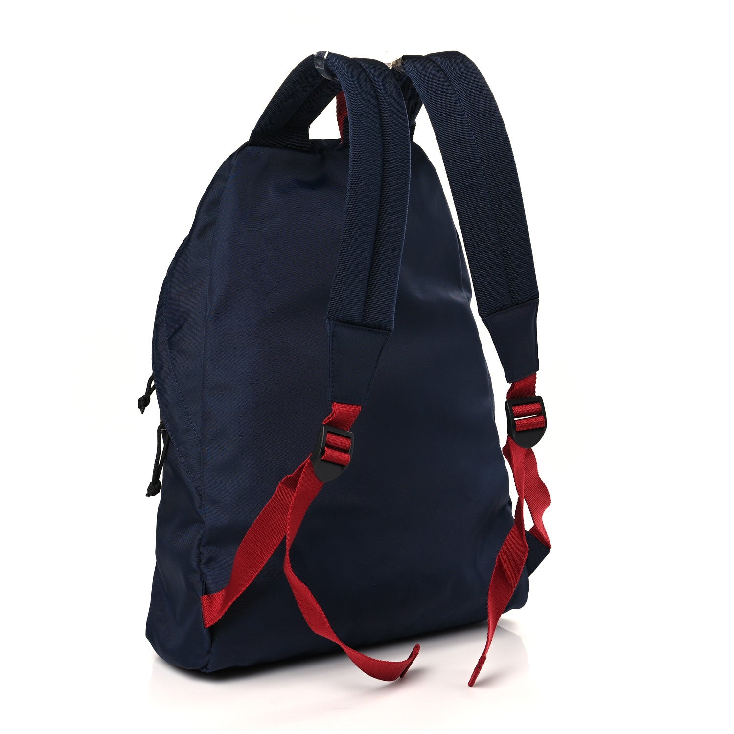 Balenciaga Sport Nylon Logo Embroidered Wheel Backpack Navy Blue Red 3 of 8