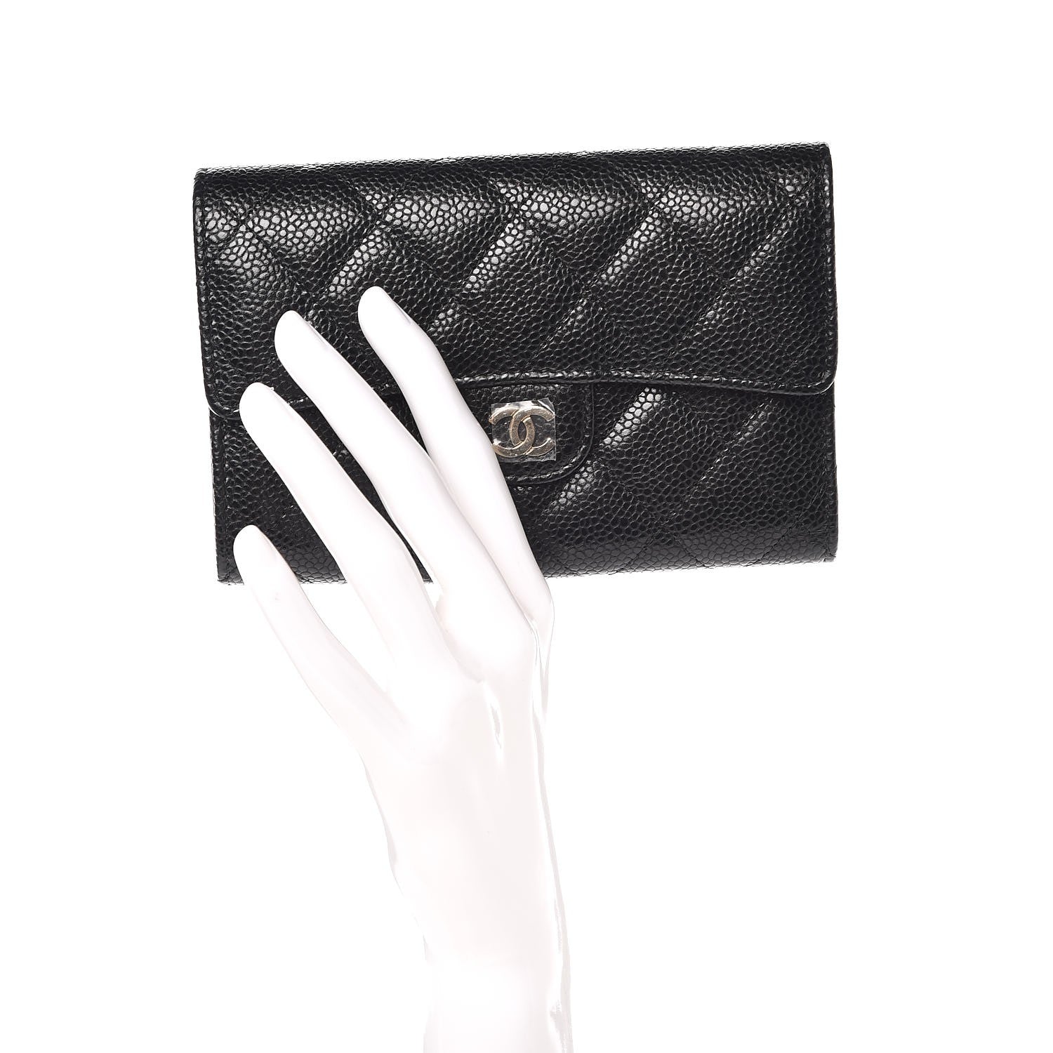 Chanel Caviar Quilted Small Flap Wallet Black 2 of 9