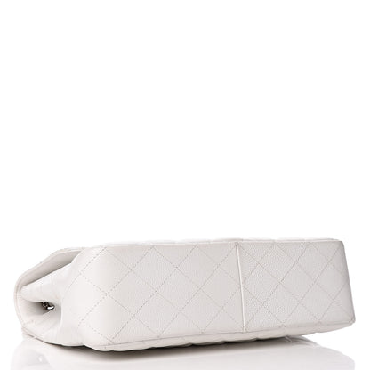 Chanel Caviar Quilted Jumbo Single Flap White 5 of 12