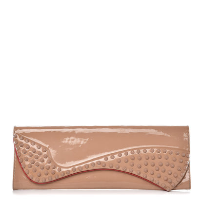 Christian Louboutin Patent Spikes Pigalle Clutch Nude 1 of 8