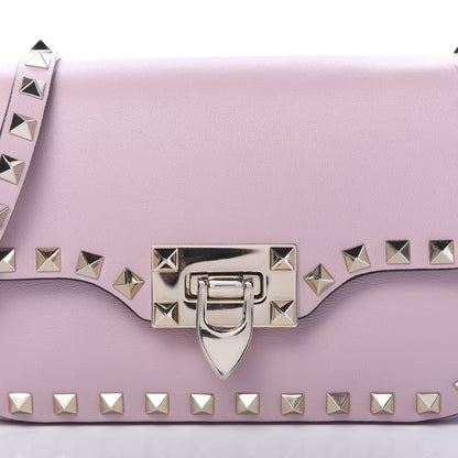 Valentino Garavani Vitello Mini Rockstud Flap Saddle Crossbody Bag Water Rose 9 of 9