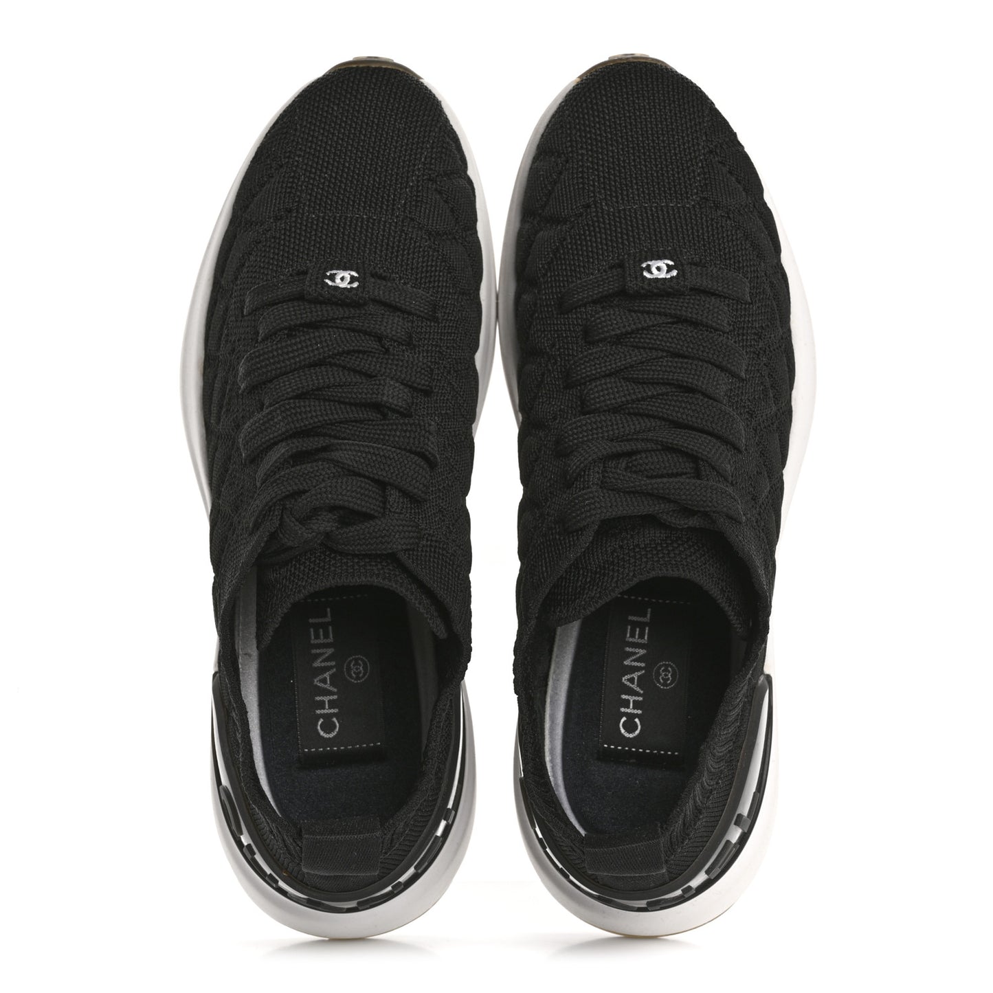 Fabric Logo Sneakers 36 Black