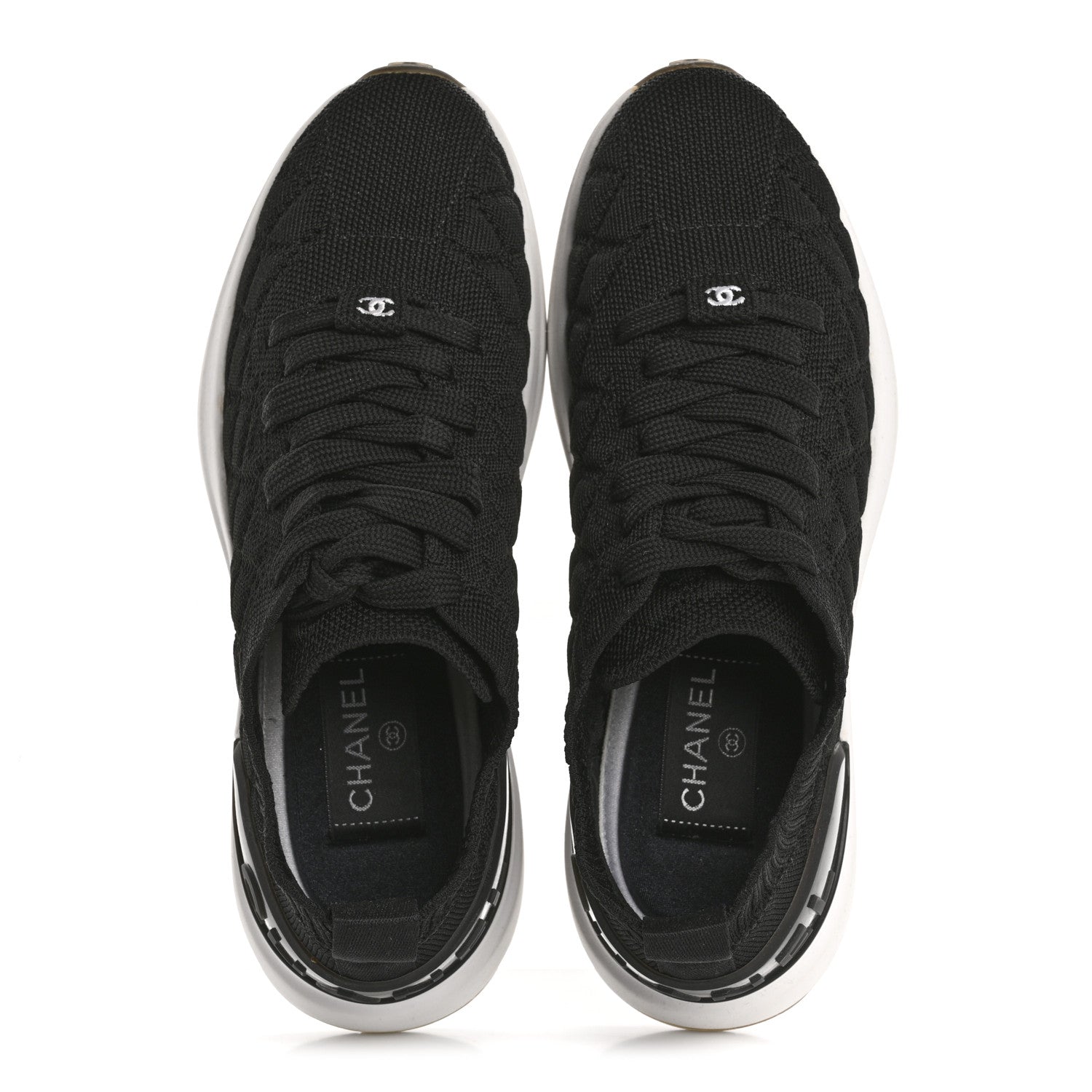 Chanel Fabric Logo Sneakers 36 Black 2 of 10