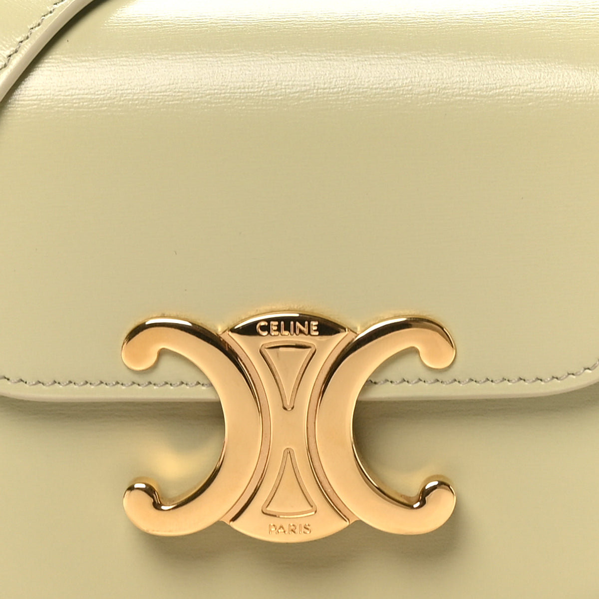 Shiny Calfskin Mini Triomphe Almond Green