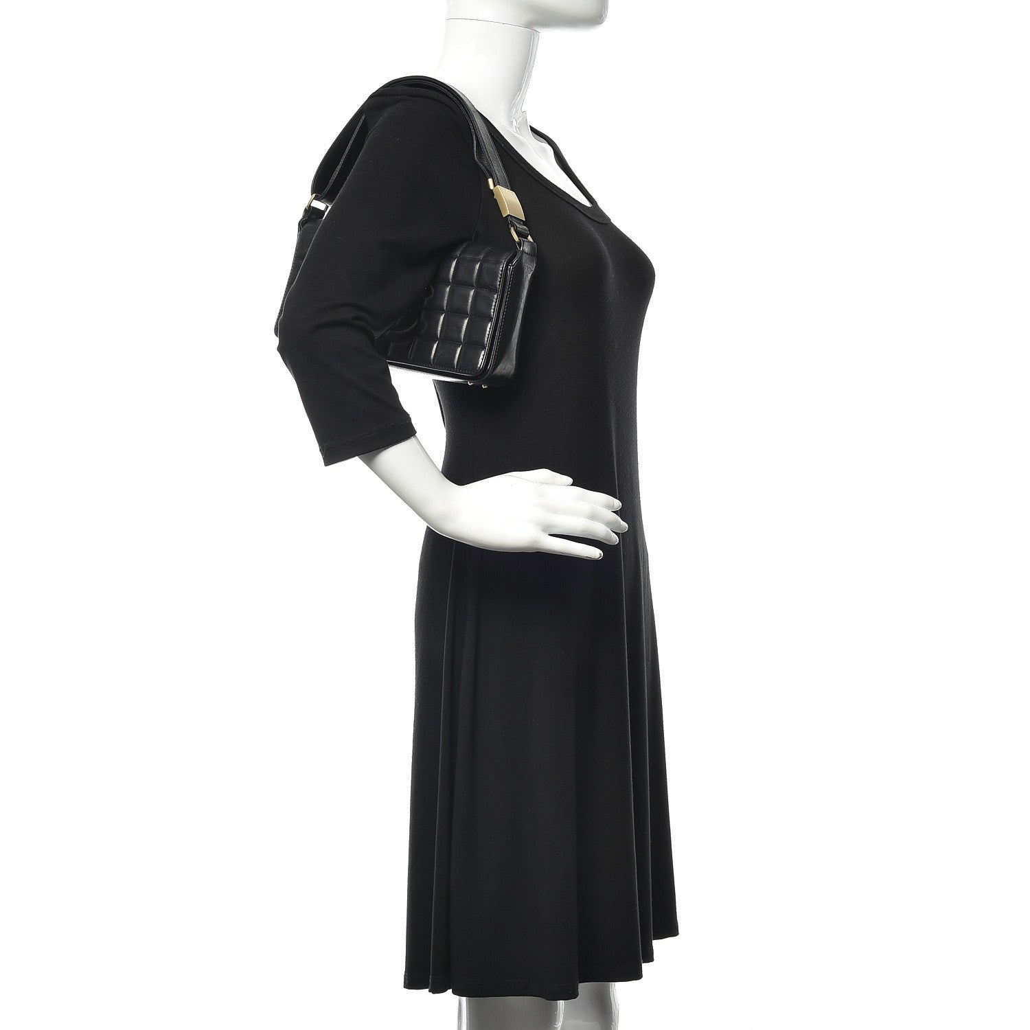 Chanel Lambskin Quilted CC Chocolate Bar Flap Black 2 of 16