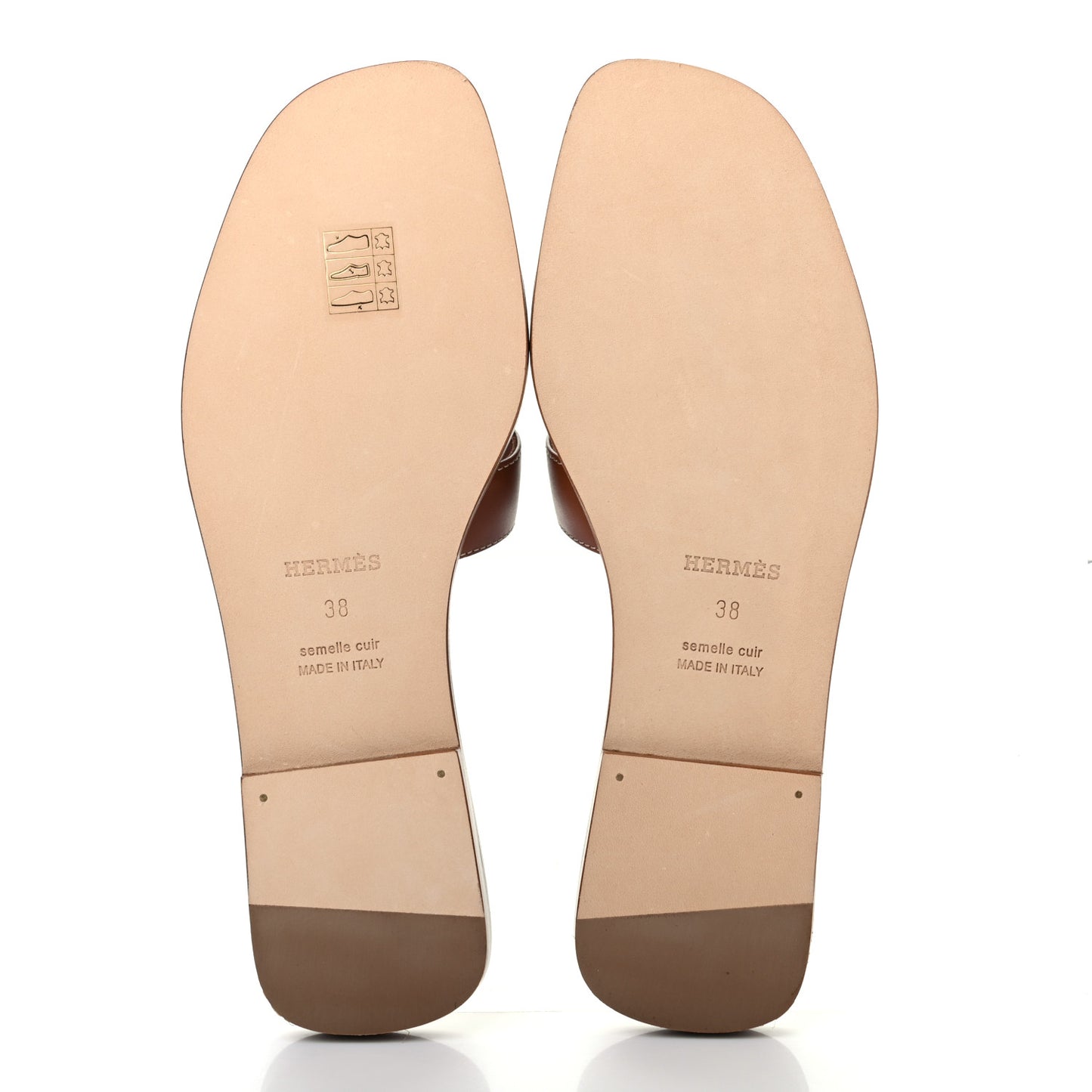 Box Calfskin Oran Sandals 38 Gold