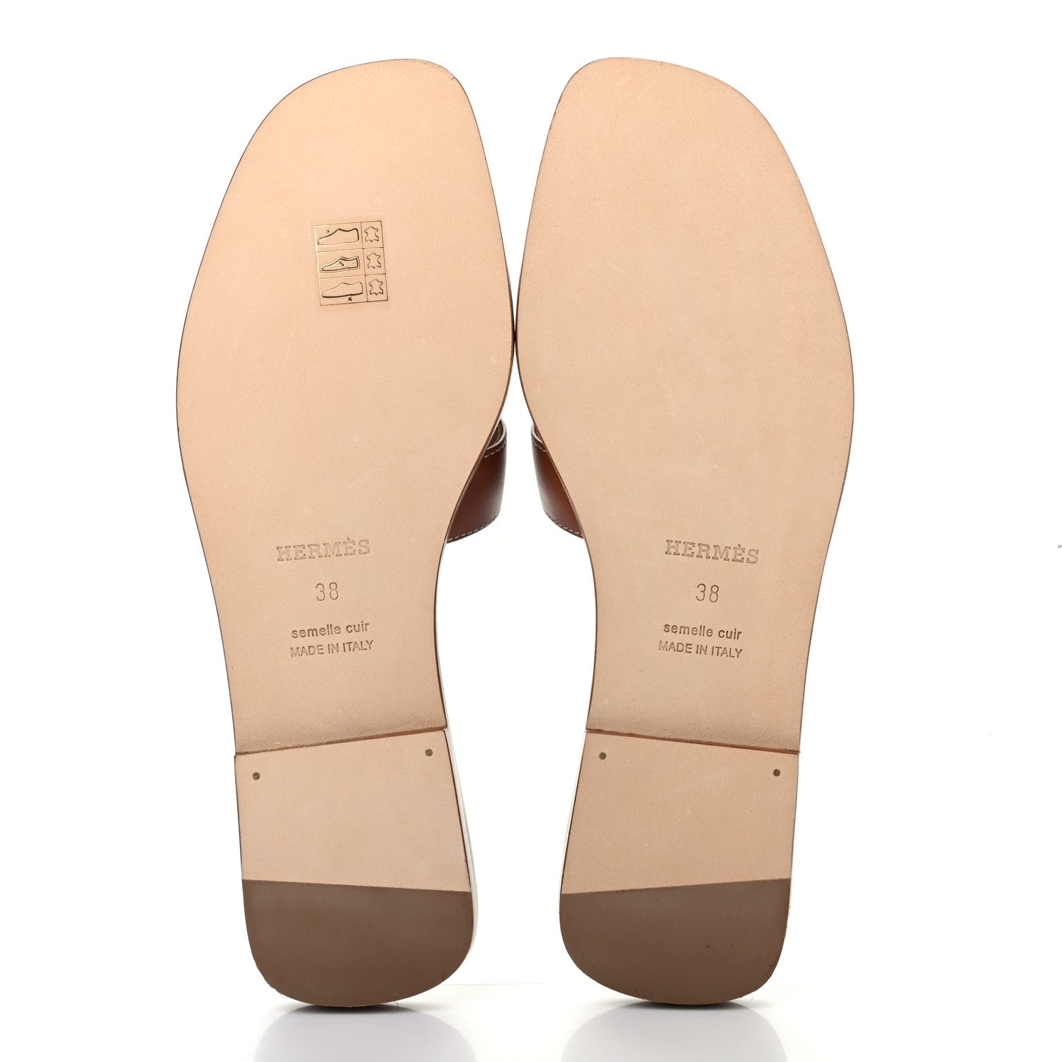 Hermes Box Calfskin Oran Sandals 38 Gold 5 of 7