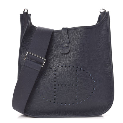 Hermes Taurillon Clemence Evelyne III PM Bleu Nuit 1 of 13