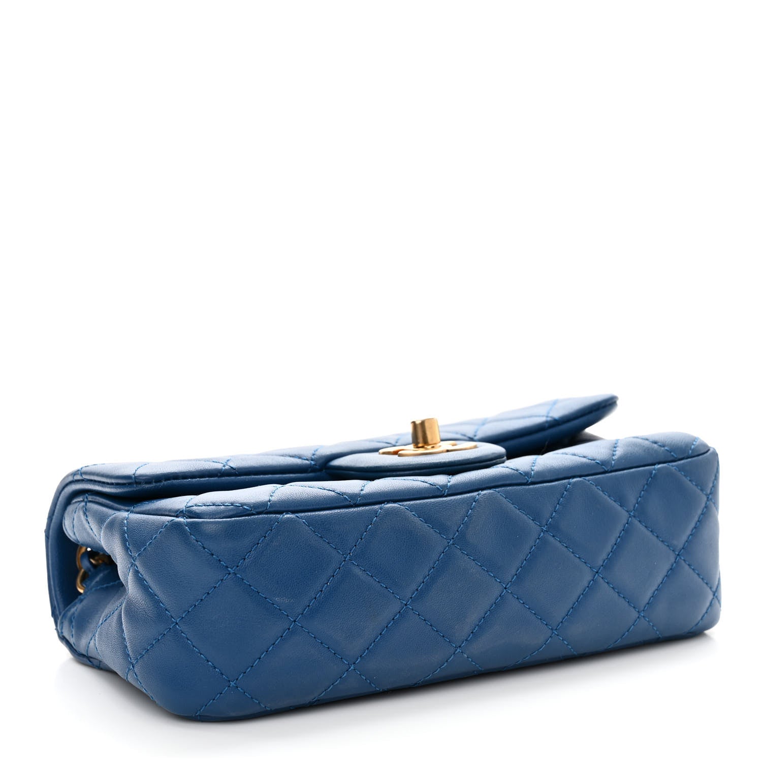 Chanel Lambskin Quilted Pearl Crush Mini Rectangular Flap Blue 4 of 11