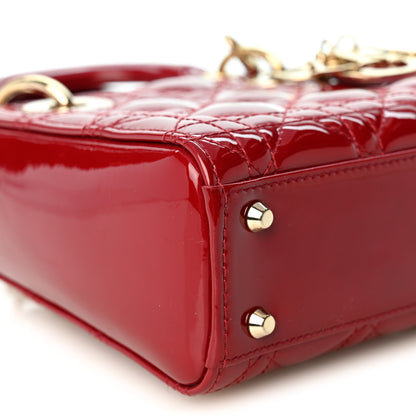 Christian Dior Patent Cannage Mini Lady Dior Red 9 of 10