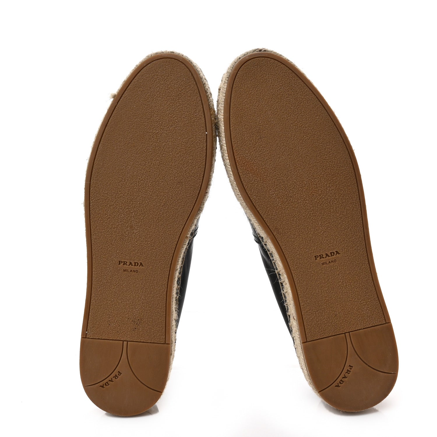 Prada Vitello Lux Logo Embossed 20mm Espadrilles 39 Black 5 of 7