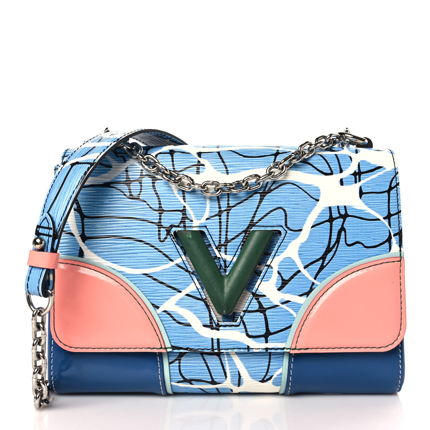 Louis Vuitton Epi Twist Shoulder Bag MM Aqua 2 of 10