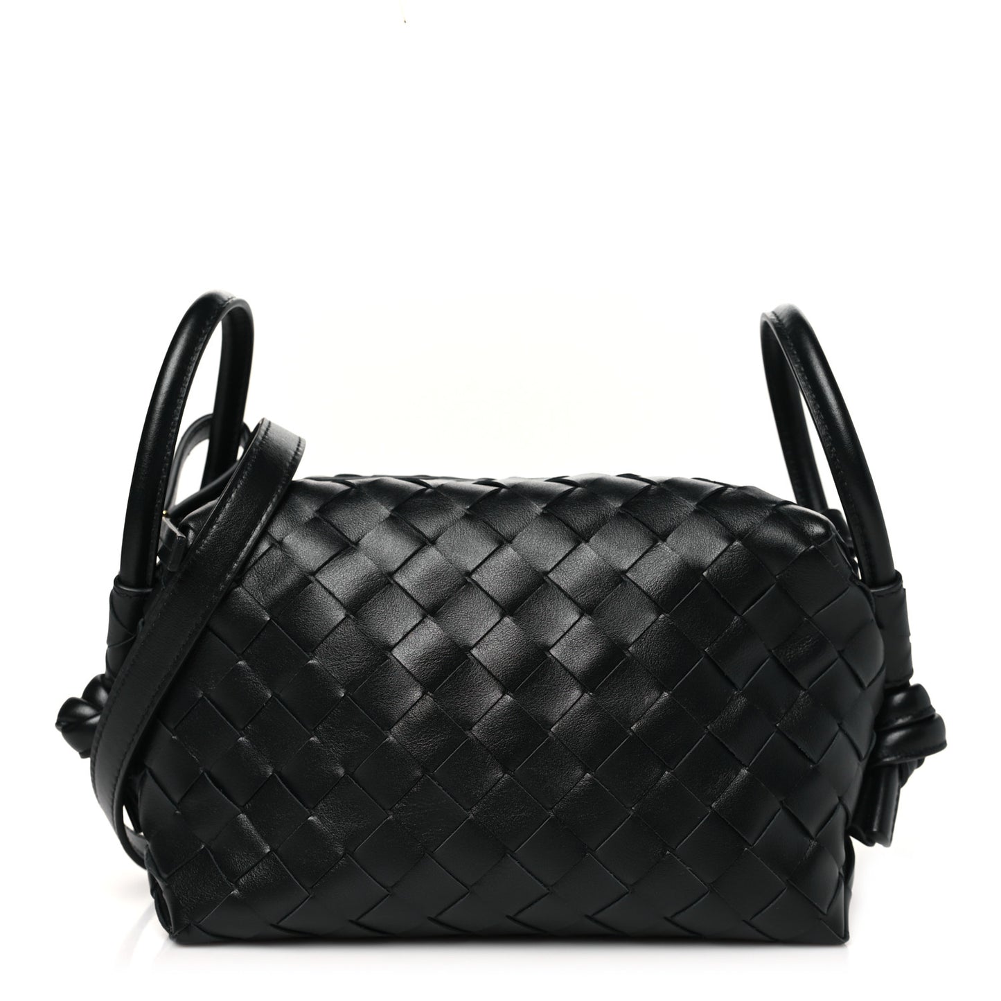 Nappa Intrecciato Loop Top Handle Camera Bag Black