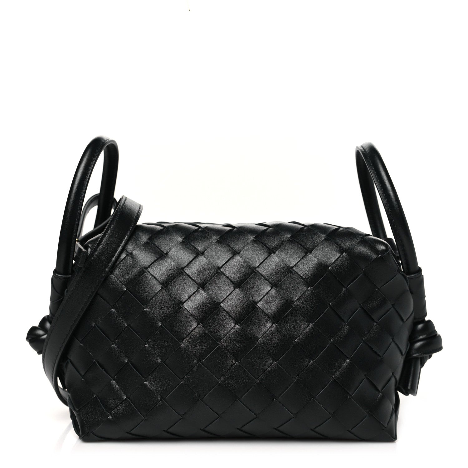 Bottega Veneta Nappa Intrecciato Loop Top Handle Camera Bag Black 1 of 10