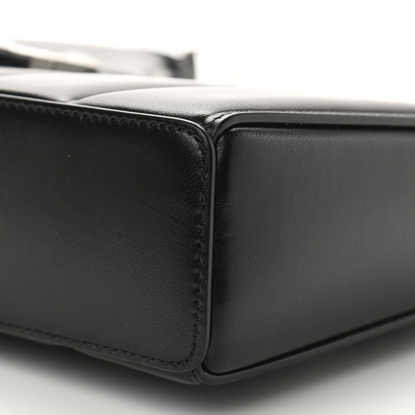 Lambskin Padded Small Cut Out Shoulder Bag Black