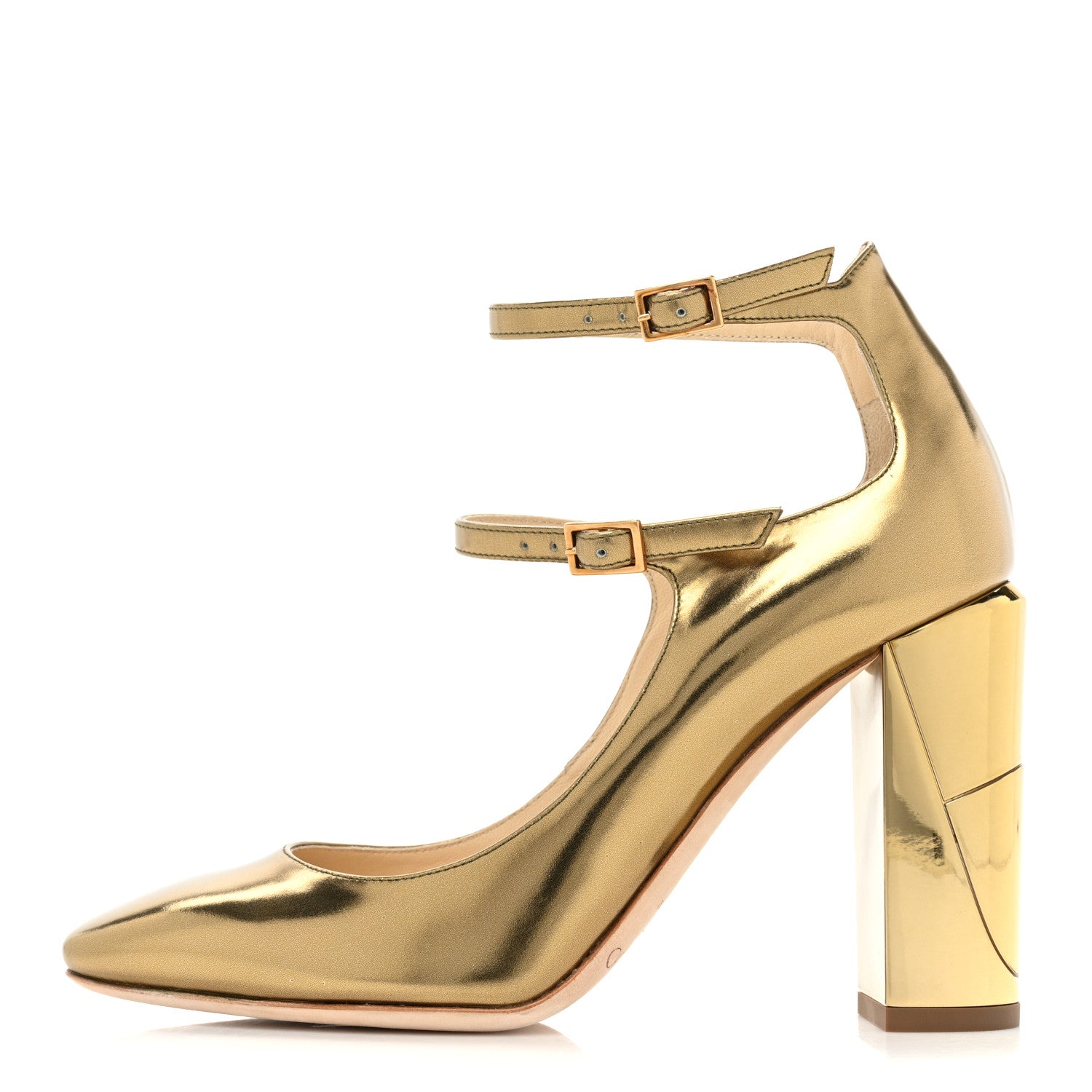 Jimmy Choo Mirror Calfskin Marlowe Pumps 36.5 Light Honey 1 of 12