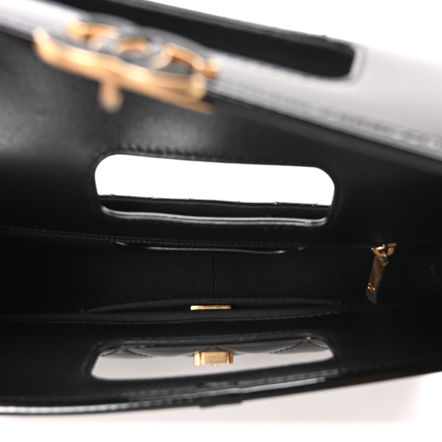 Chanel Patent Quilted Graphic Catch Flap Black 5 of 10