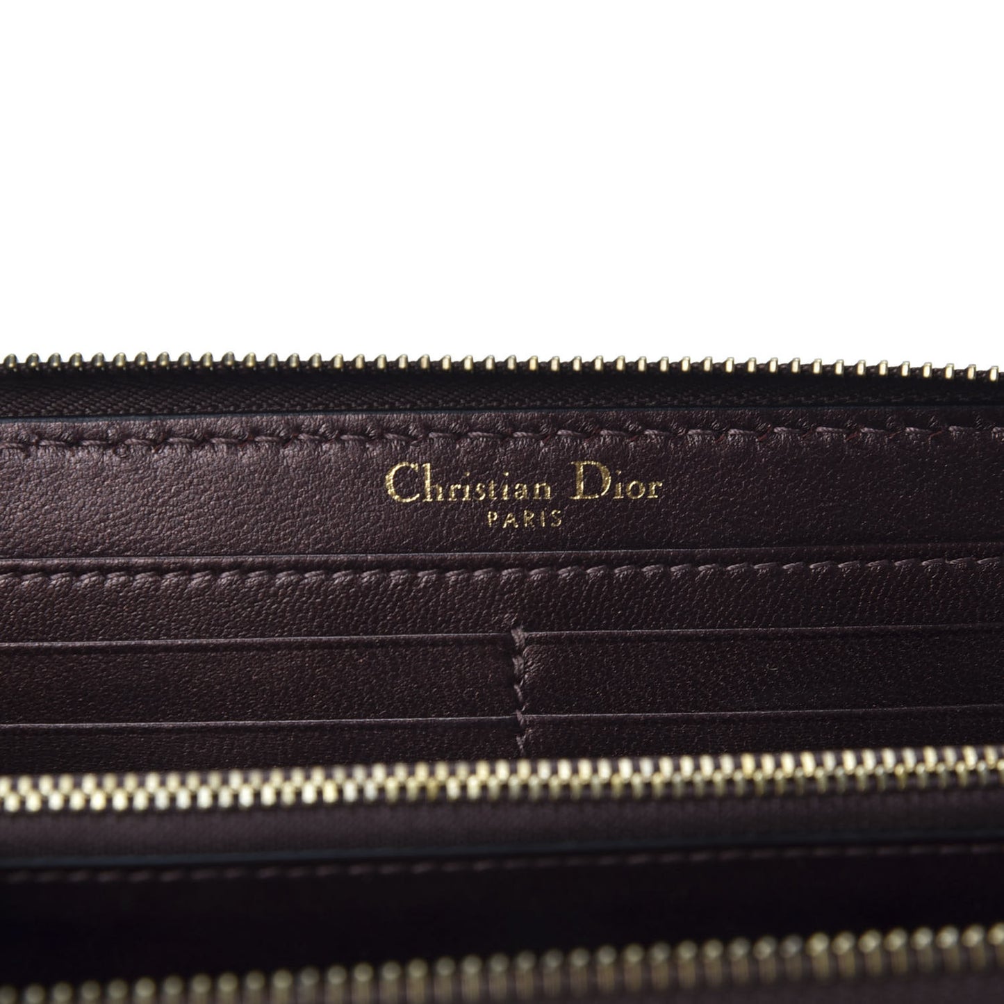 Metallic Calfskin J'adior Voyageur Wallet Noisette
