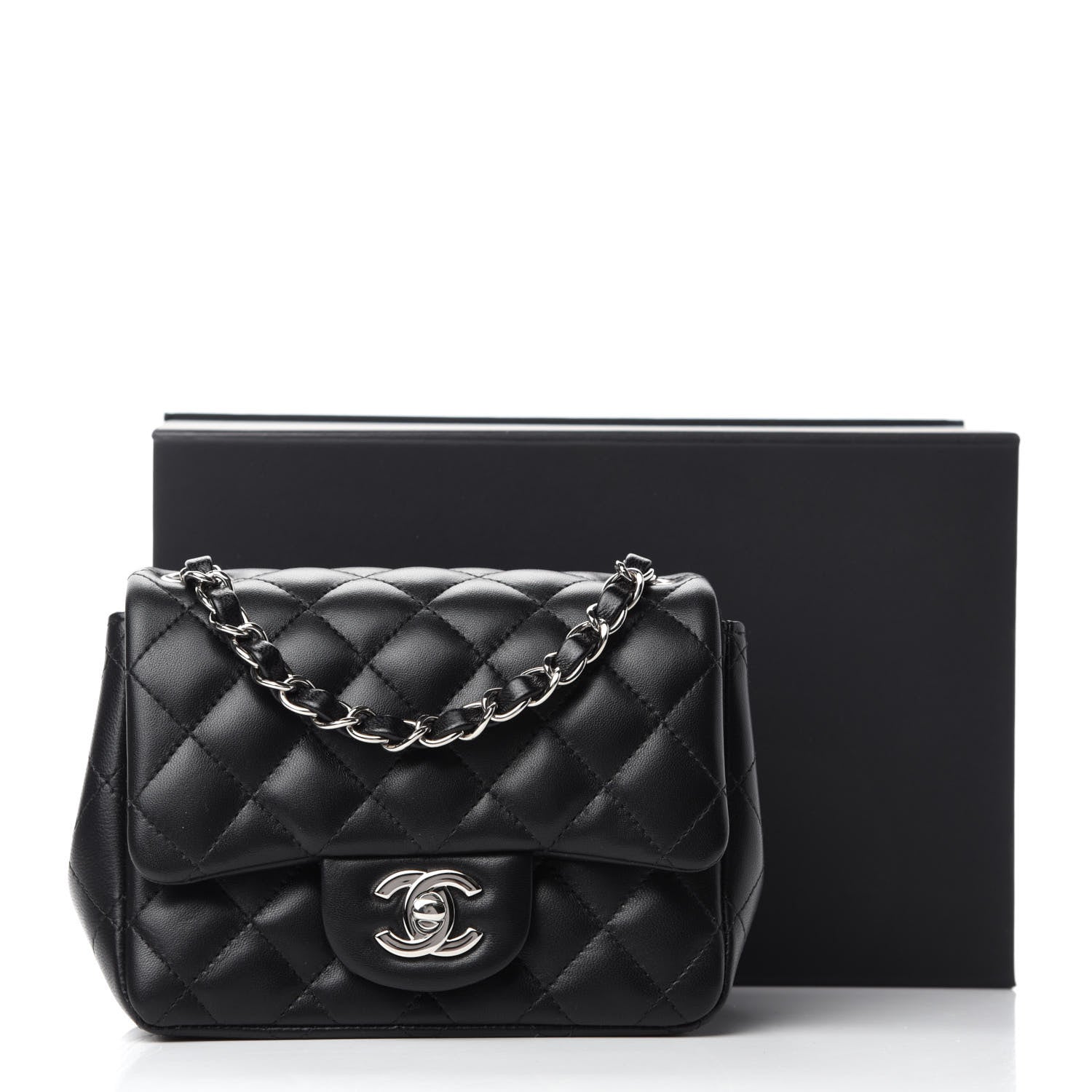 Chanel Lambskin Quilted Mini Square Flap Black 11 of 11