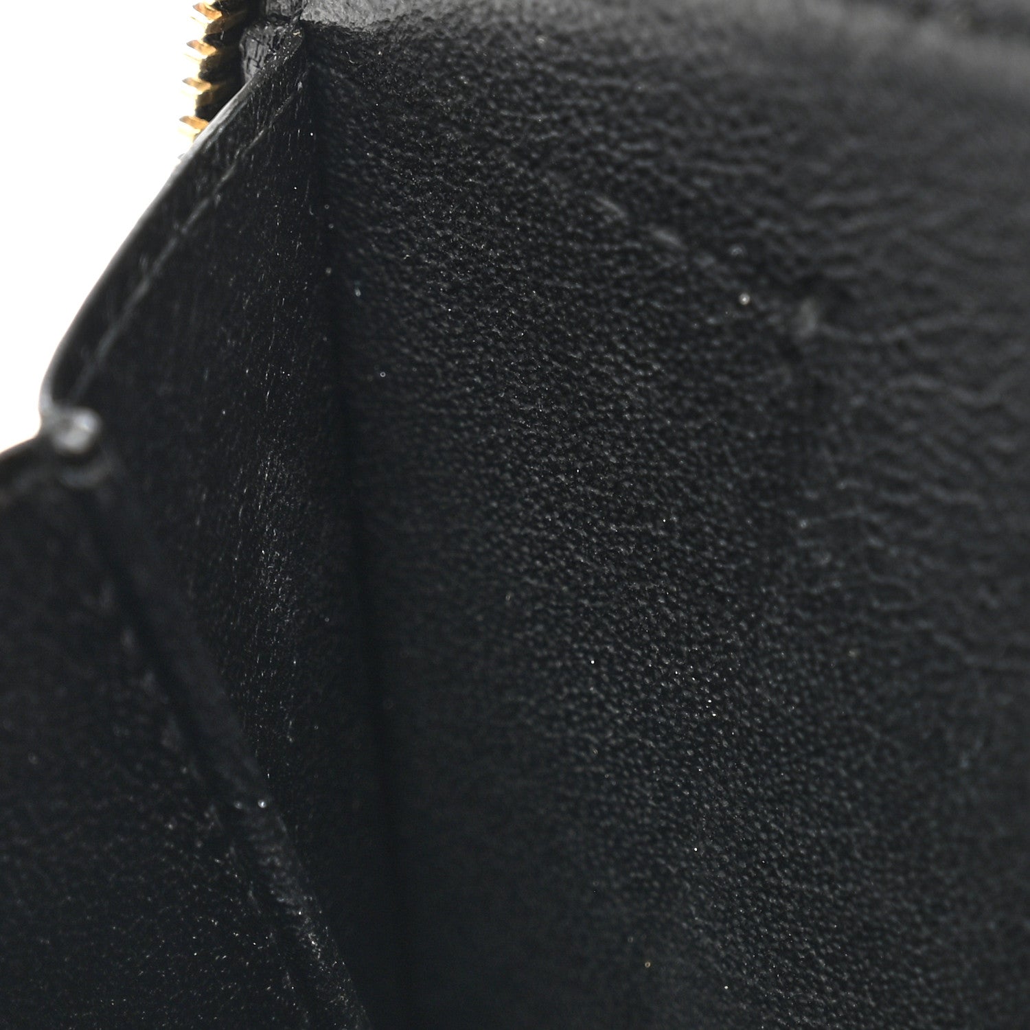 Saint Laurent Grain De Poudre Matelasse Chevron Monogram Compact Zip Around Wallet Black 8 of 10