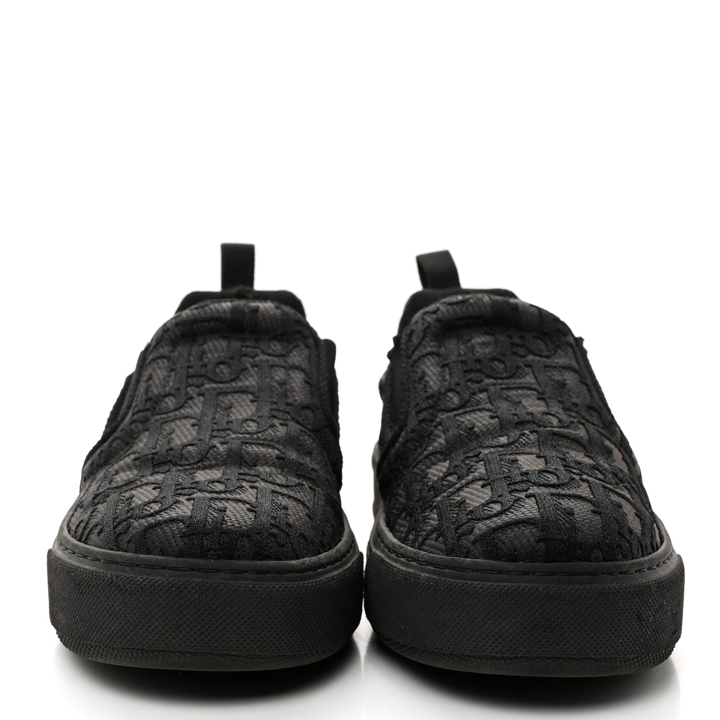 Shiny Technical Fabric Oblique Embroidered Womens Solar Slip On Sneakers 38.5 Black