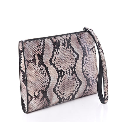 Stella McCartney Eco Python Soft Alter Nappa Perforated Logo Pouch Brown 2 of 5
