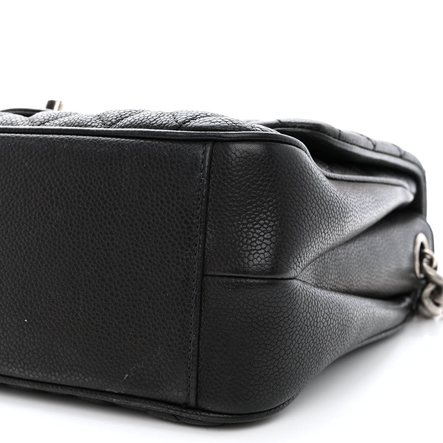 Caviar Quilted Medium Rock In Rome Single Flap Black