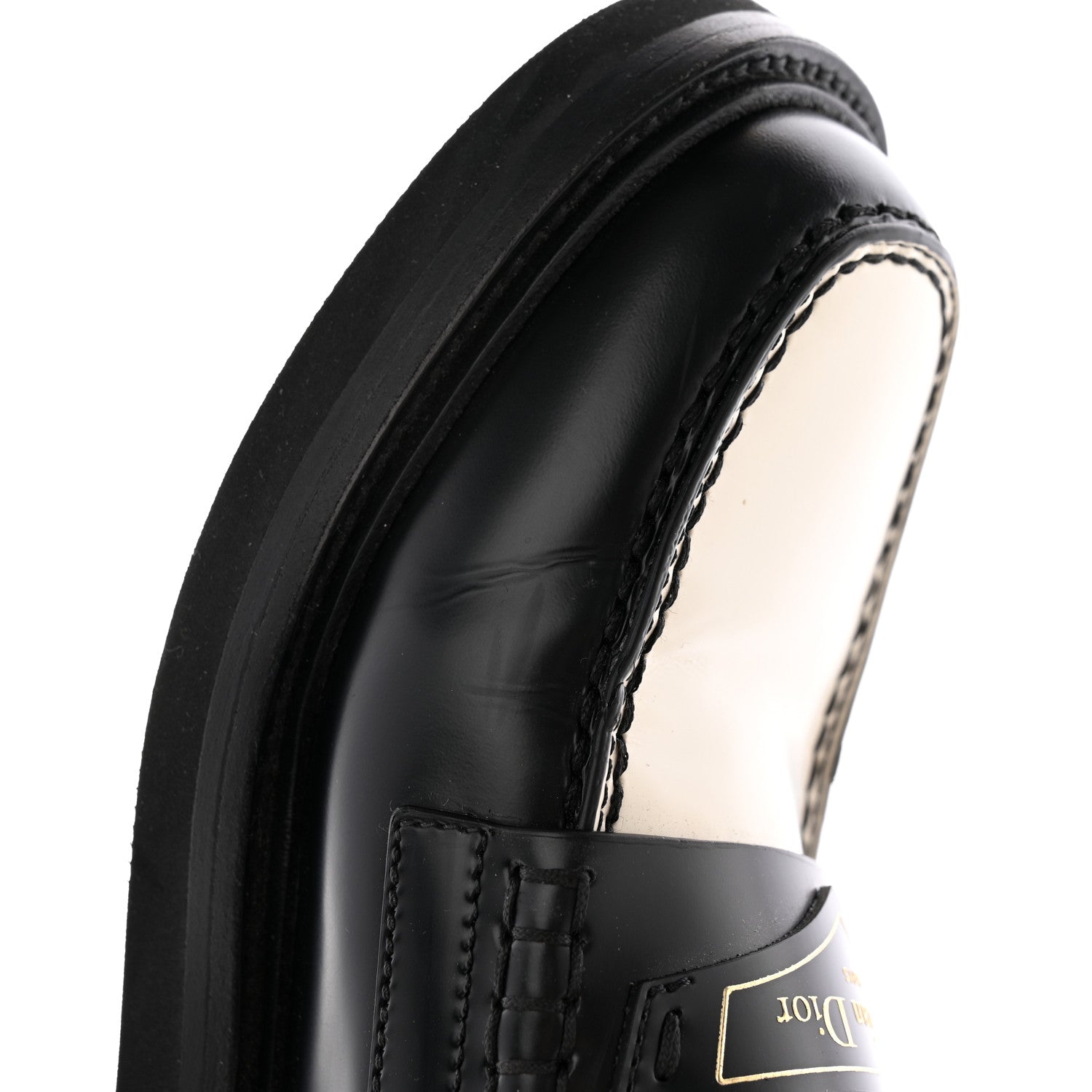 Christian Dior Brushed Calfskin Boy Loafers 35.5 Black White 16 of 19