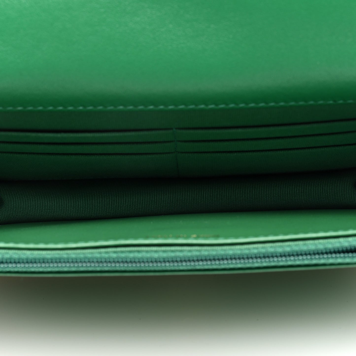 Lambskin Quilted Chanel 19 Wallet On Chain WOC Green