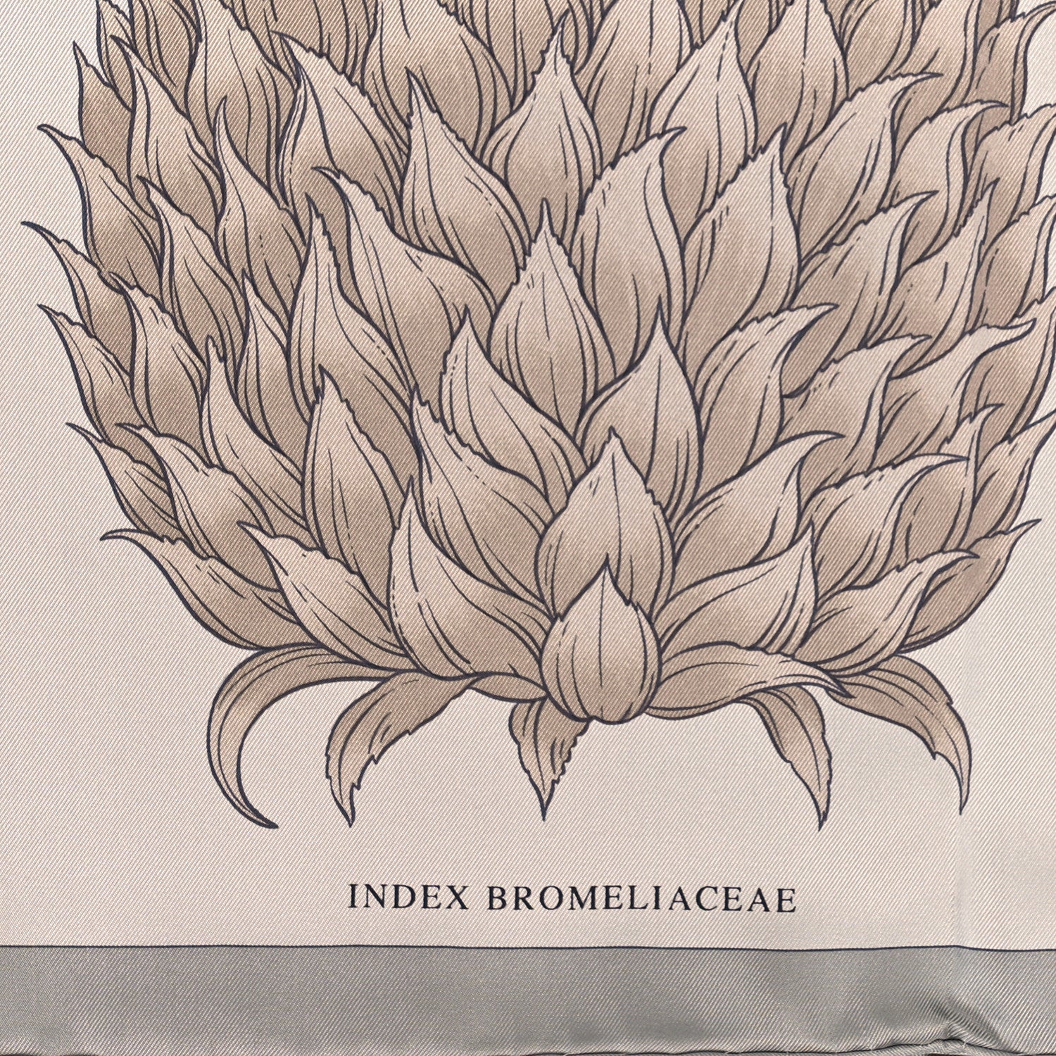 Hermes Silk Index Bromeliaceae Scarf 90 Gris Argent Bleu Vert Amande 3 of 3