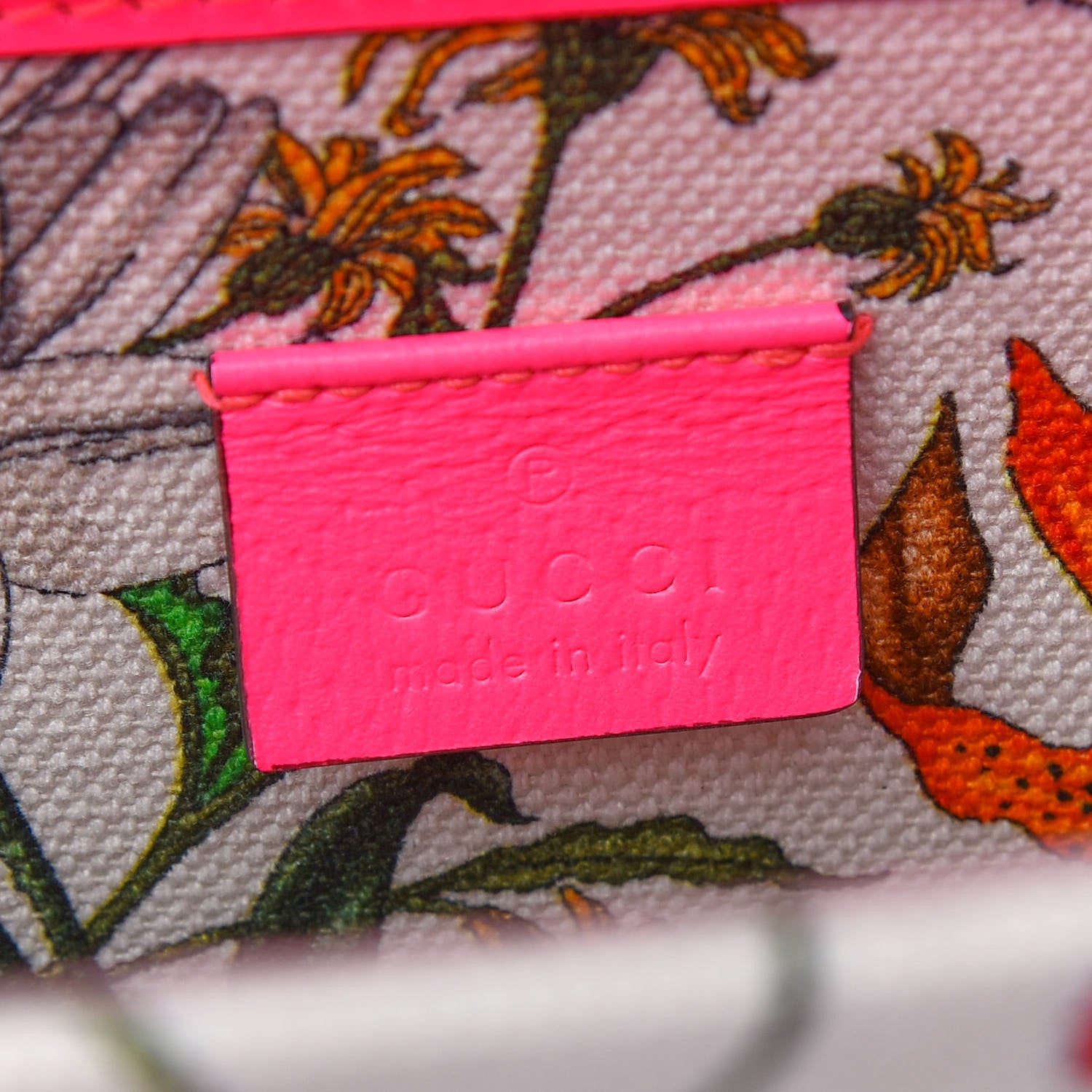 Gucci Canvas Medium Flora Tote Fuchsia 6 of 9
