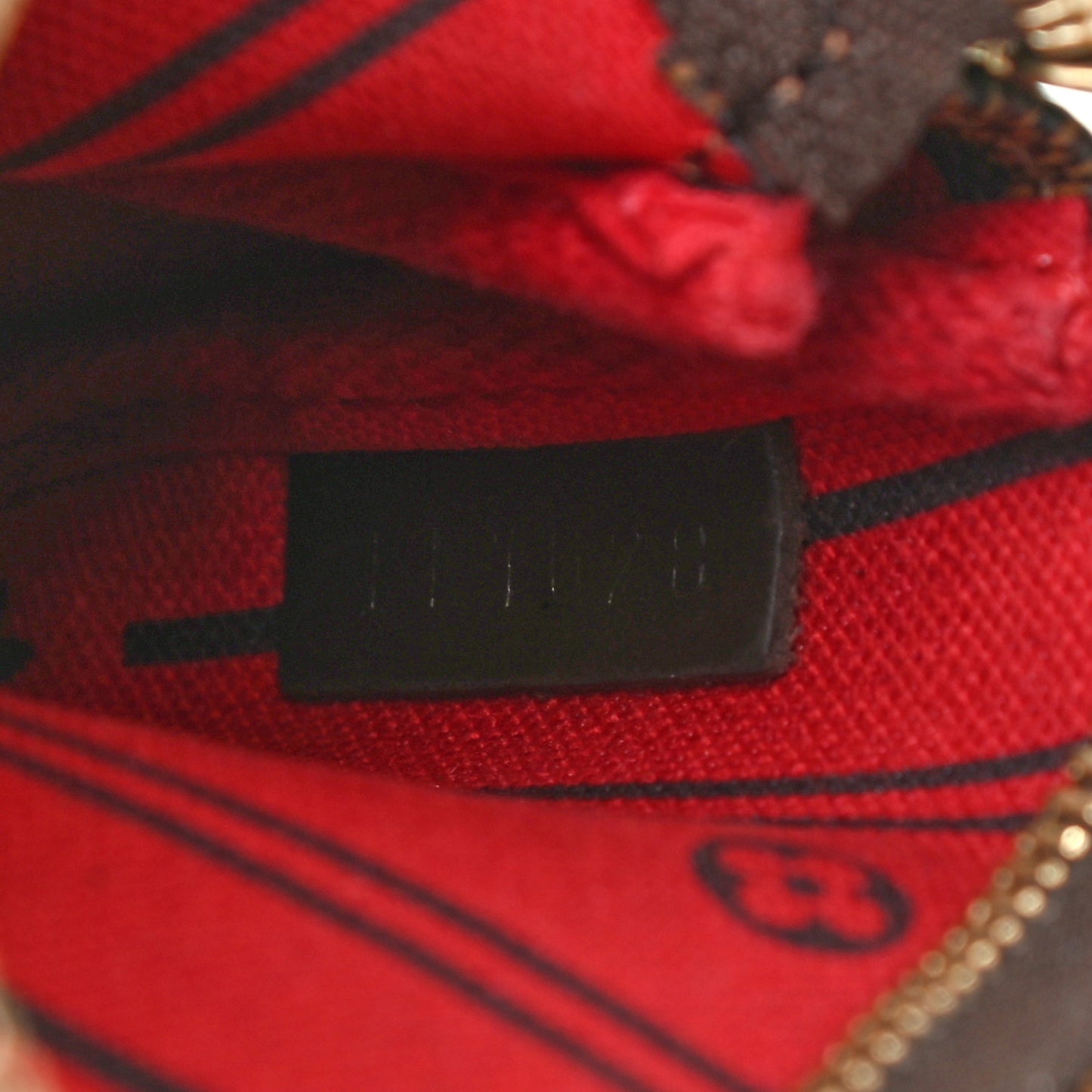Damier Ebene Complice Trunks and Bags Mini Pochette Accessories Red