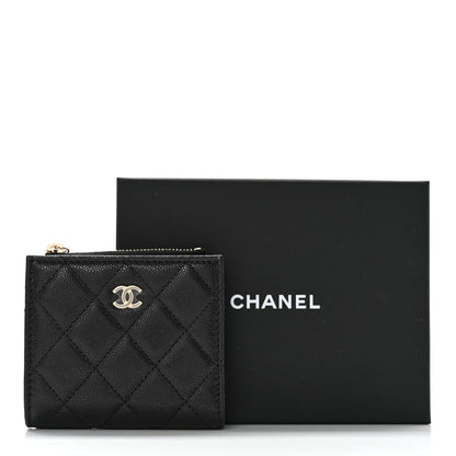 Chanel Caviar Quilted CC Zip Compact Wallet Black 10 of 10