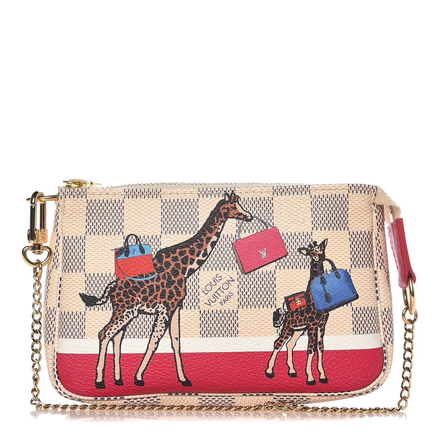 Louis Vuitton Damier Azur 2017 Christmas Animation Mini Pochette Accessories 1 of 7