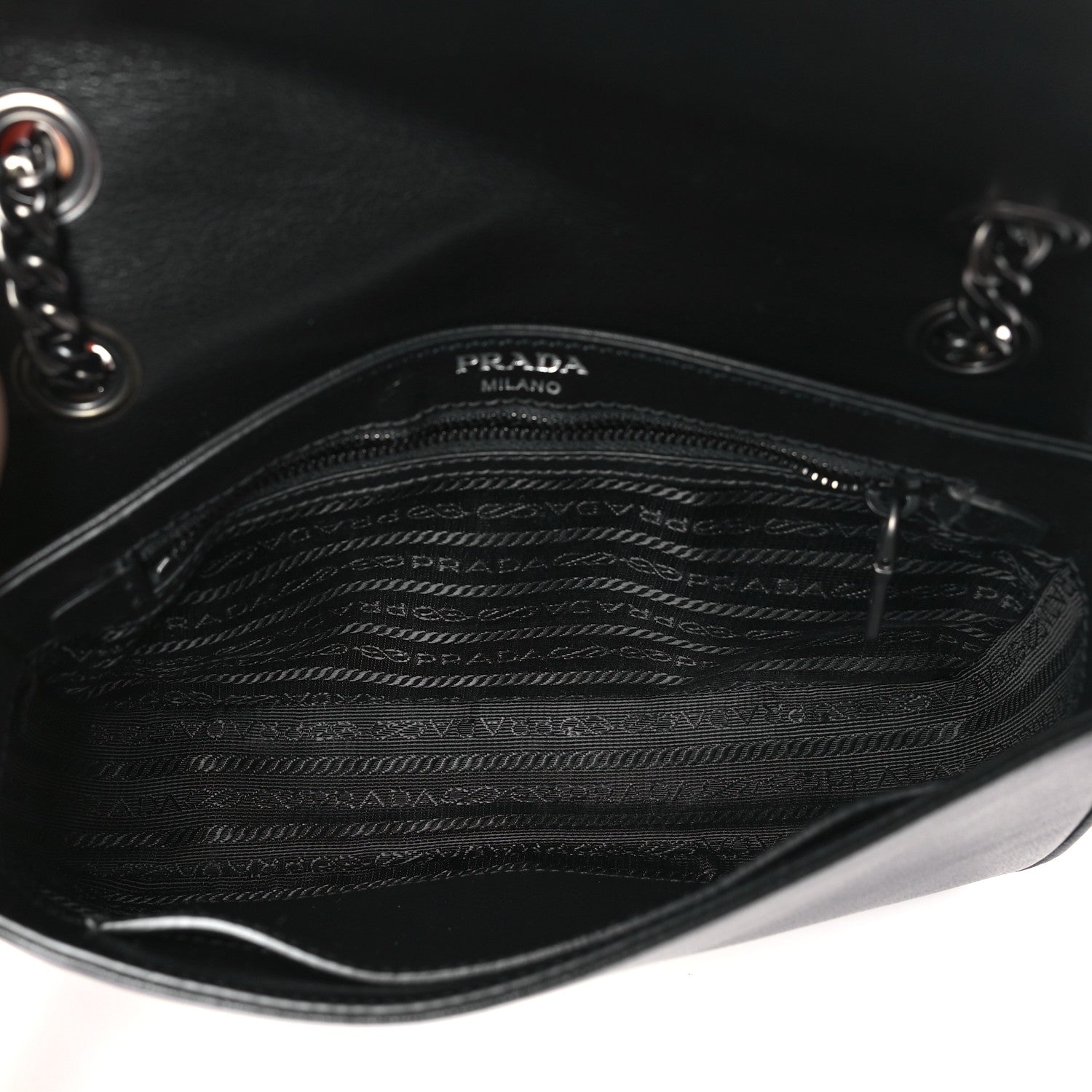 Prada Glace Calfskin Studded Crossbody Black 5 of 9