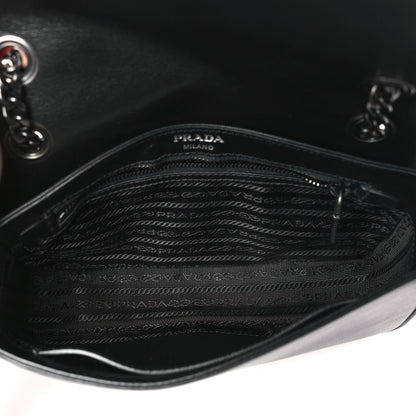 Prada Glace Calfskin Studded Crossbody Black 5 of 9