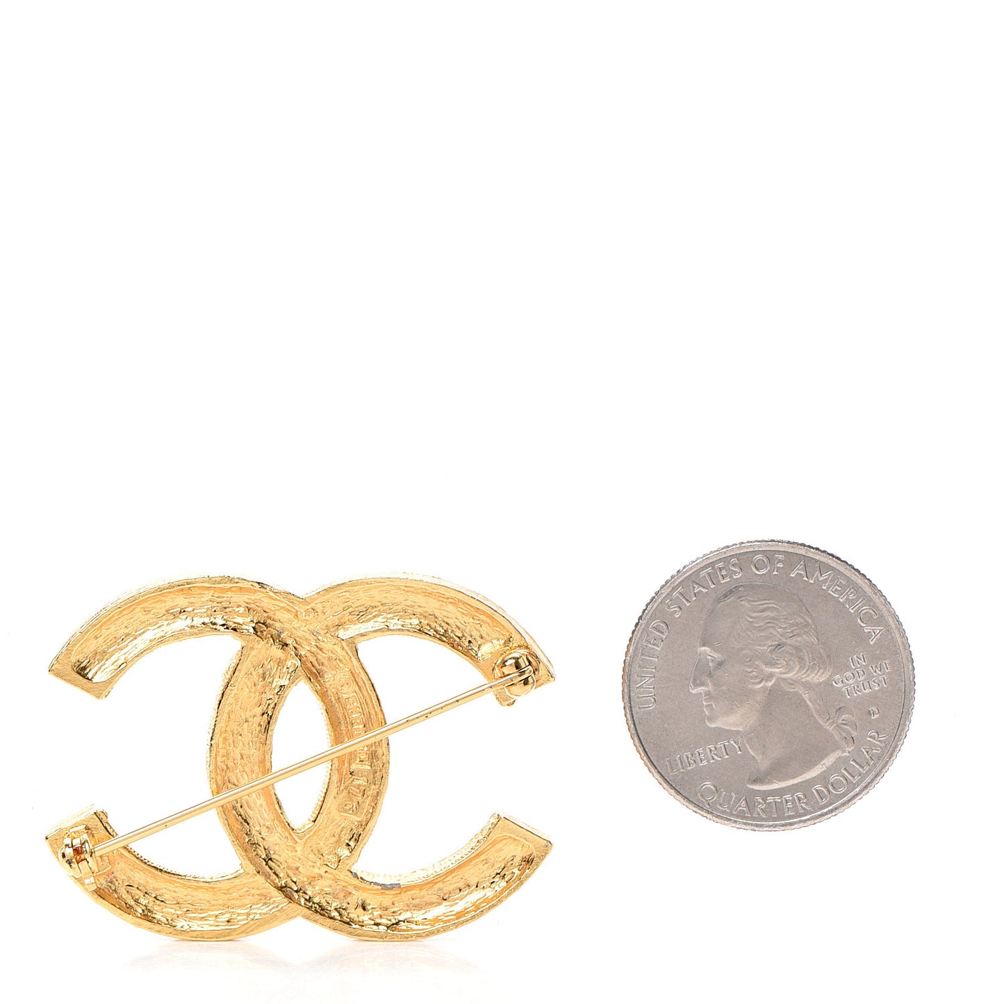 Crystal CC Brooch Gold