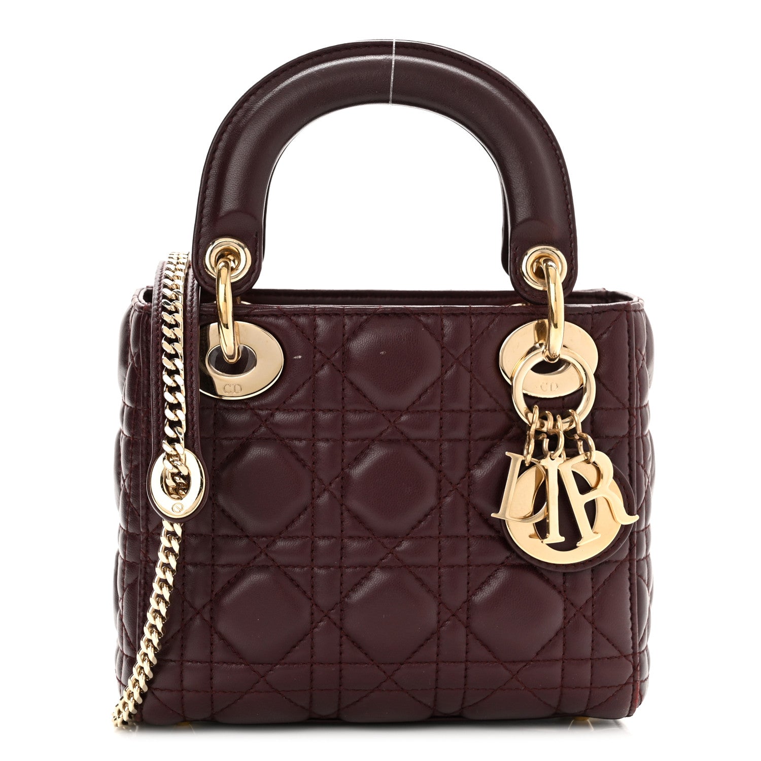 Christian Dior Lambskin Cannage Mini Lady Dior Plum 1 of 11
