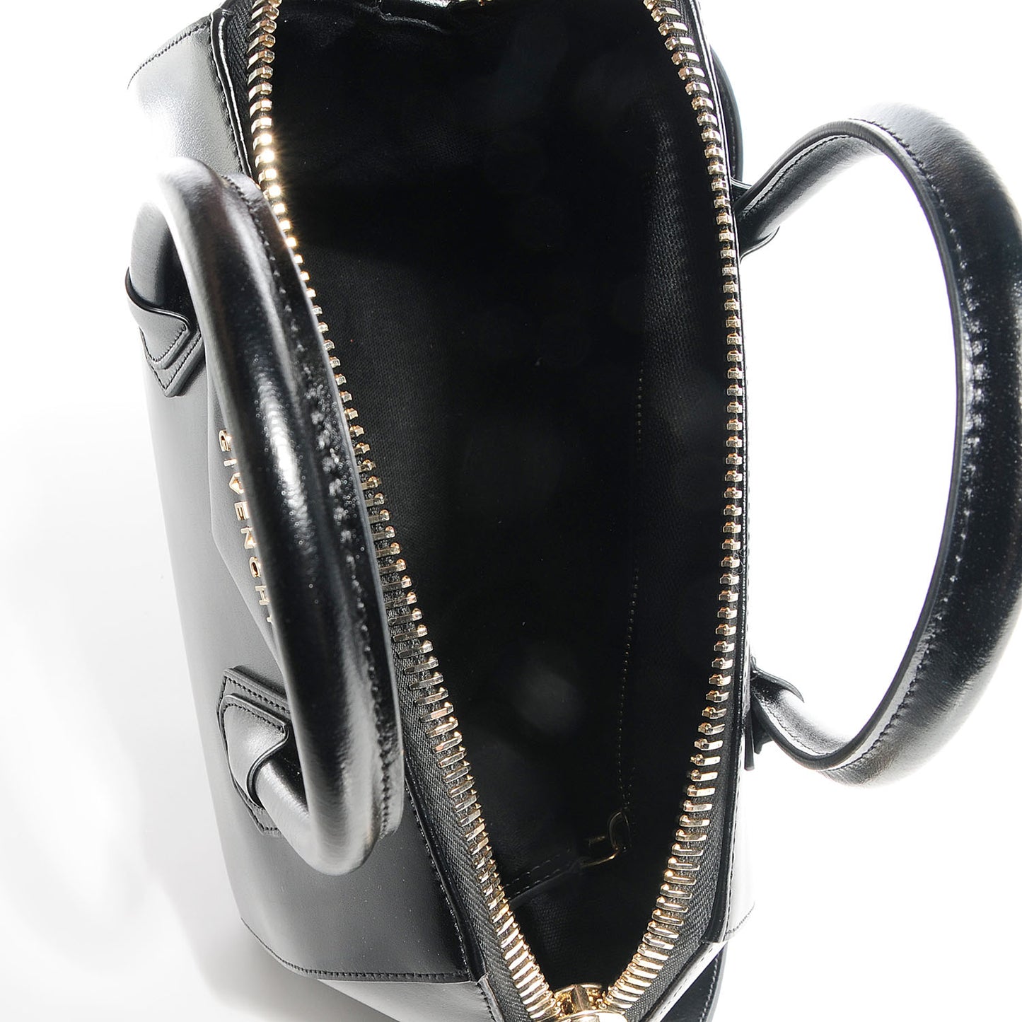 Shiny Lord Calfskin Small Antigona Black