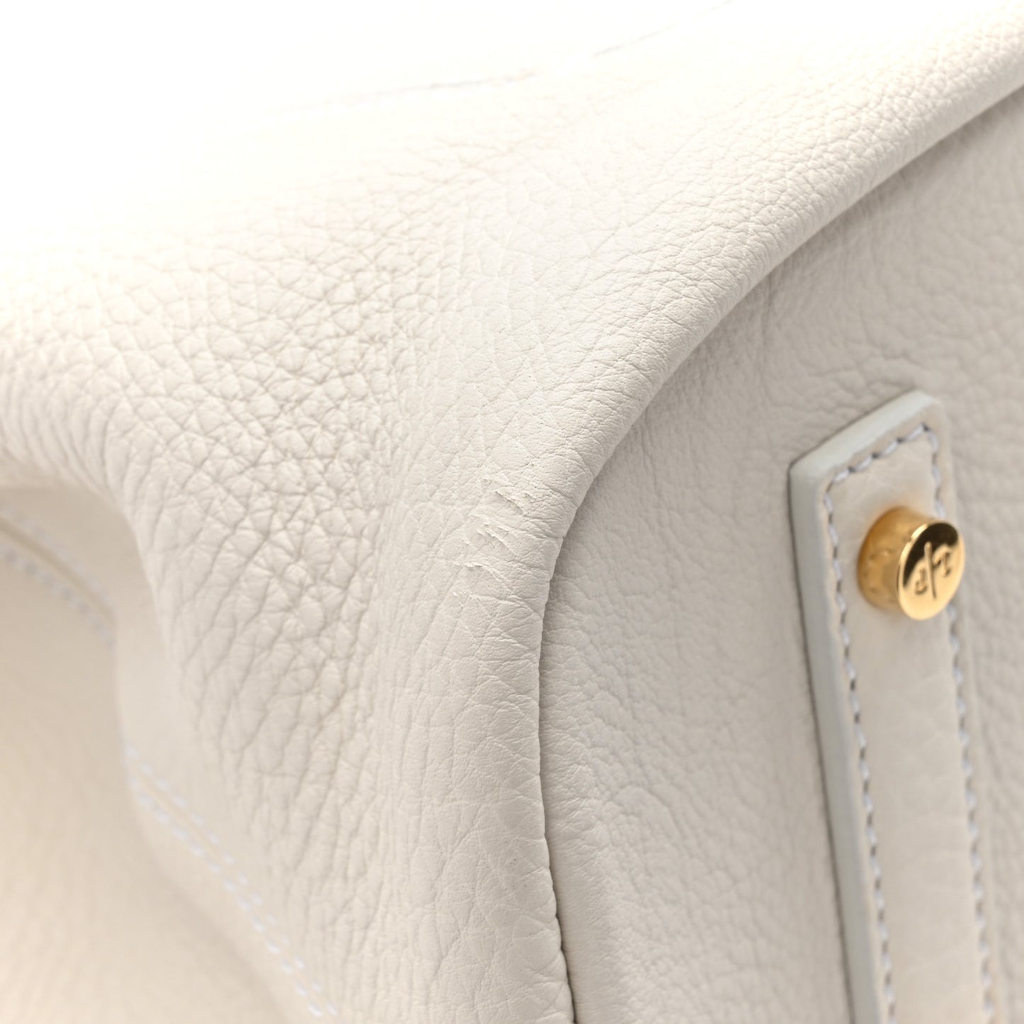 Grained Calfskin Bellevue Odessa White
