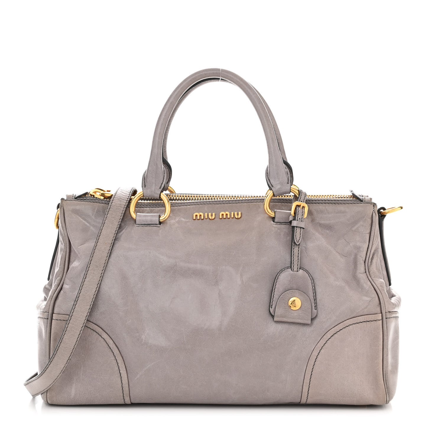 Vitello Shine Top Handle Satchel Peltro