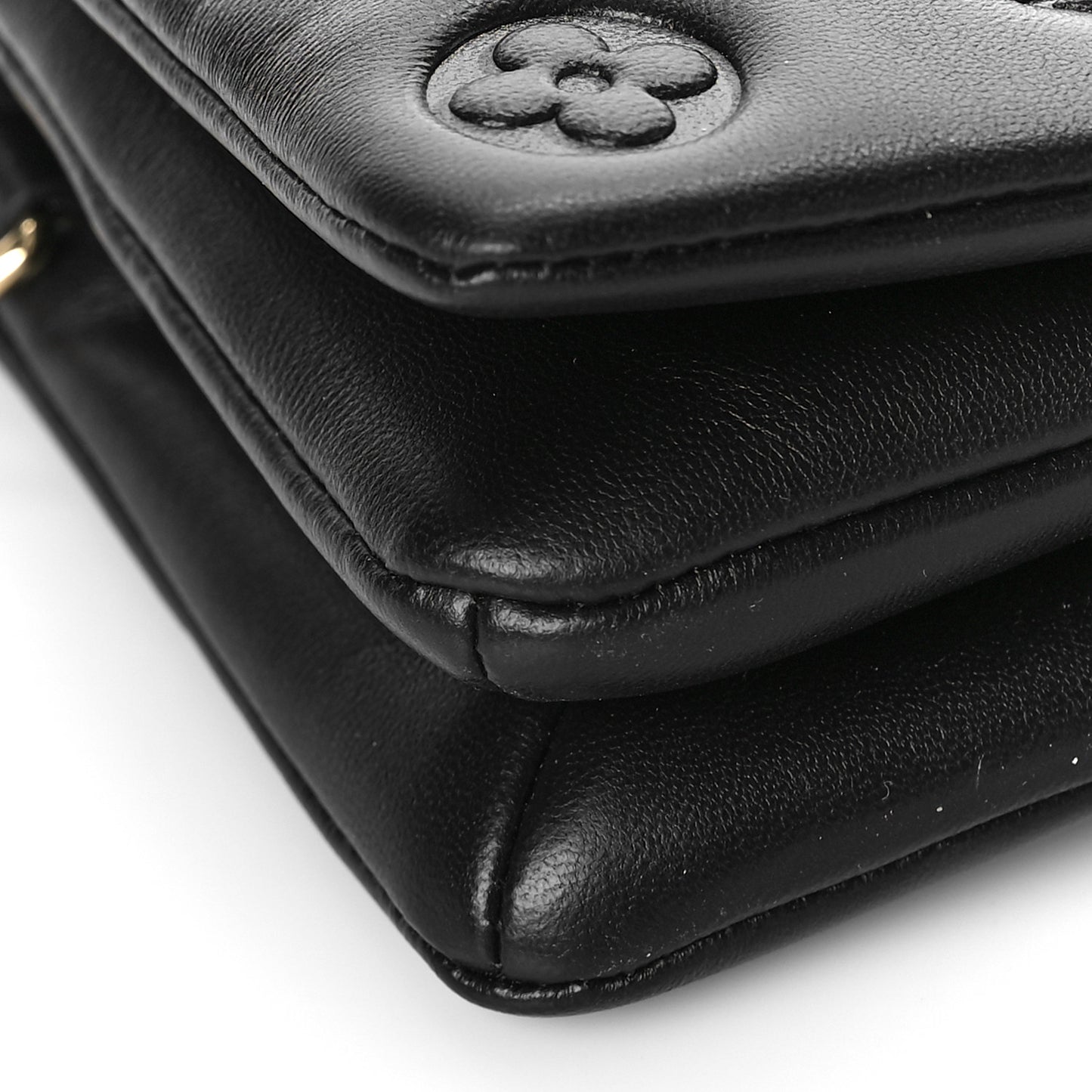 Lambskin Embossed Monogram Pochette Coussin Black