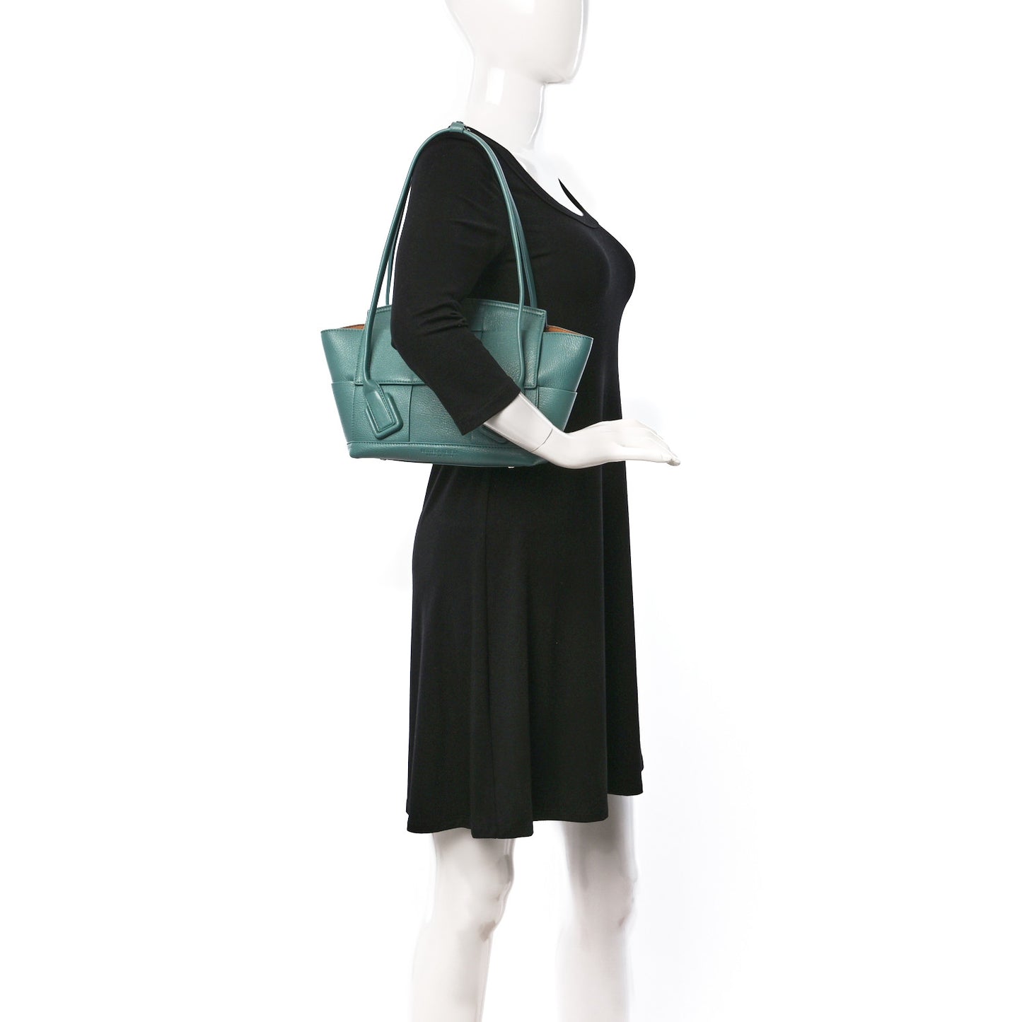 Goatskin Maxi Intrecciato Small Arco Linoleum