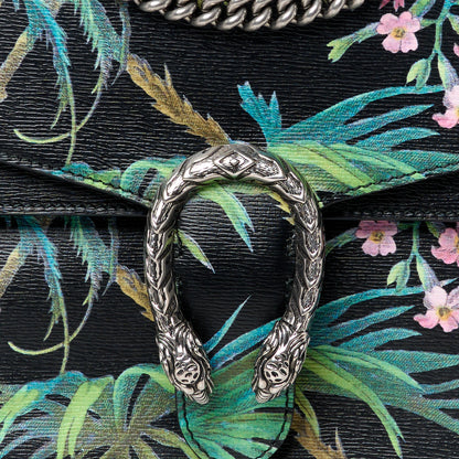 Gucci Calfskin Tropical Print Medium Dionysus Shoulder Bag Black Multicolor 9 of 11