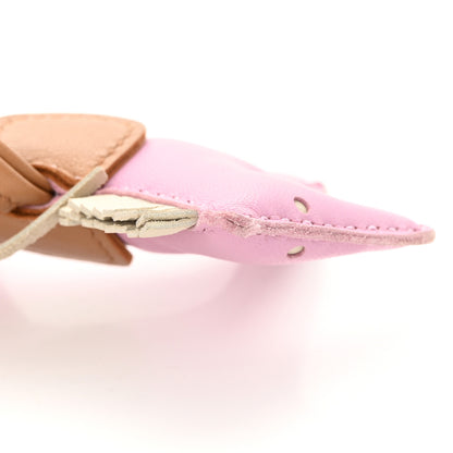 Hermes Milo Lambskin Grigri Rodeo Horse Bag Charm PM Mauve Sylvestre Craie Chai 5 of 6